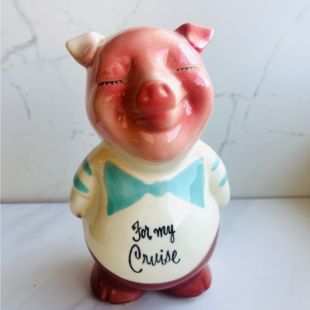 Pink and White Piggy Bank